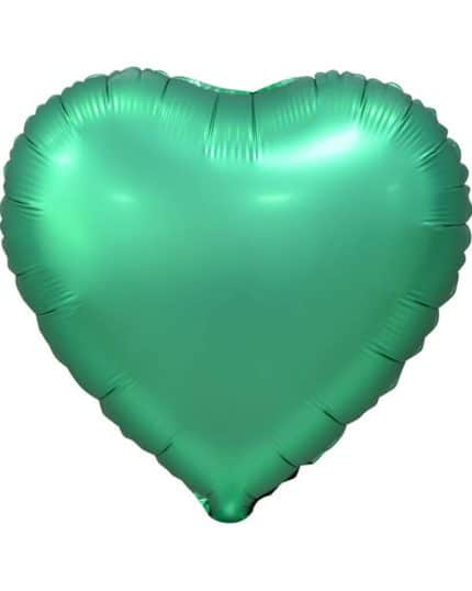 Сердце Зеленый Сатин 46см