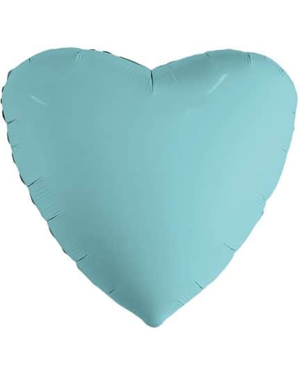 Сердце Аквамарин Сатин 46см