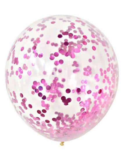 Шар с розовым конфетти